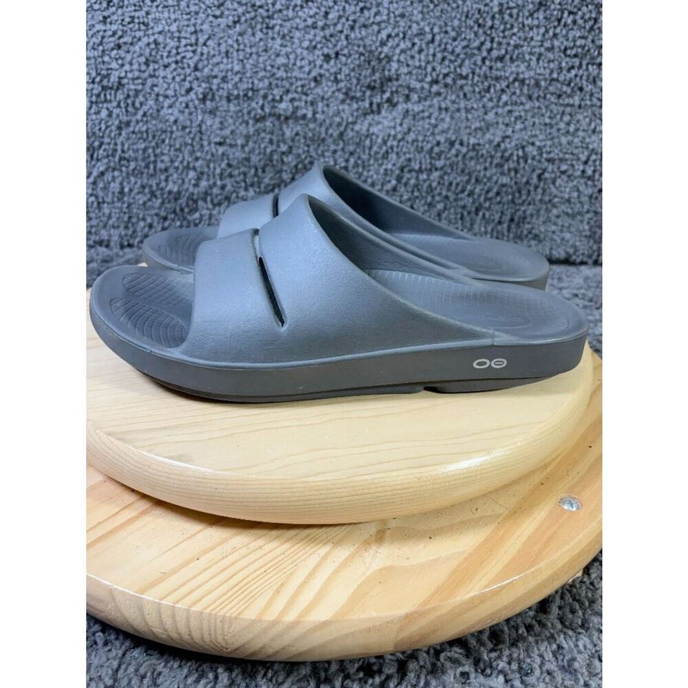 OOFOS OOahh Recovery Sandals Mens Size 11 Gray Slide Comfort Slip On Shoe